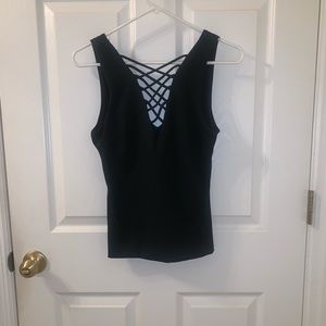 Bebe lace up front detail tank, NWT